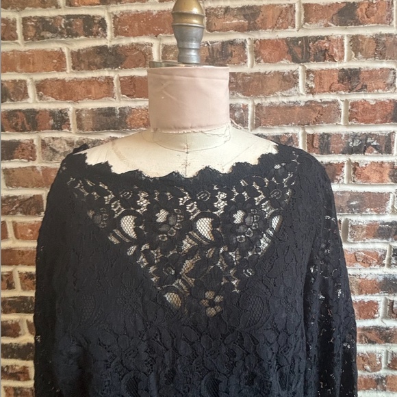 Double Ruffle Lace Dress in Black - Picture 15 of 15